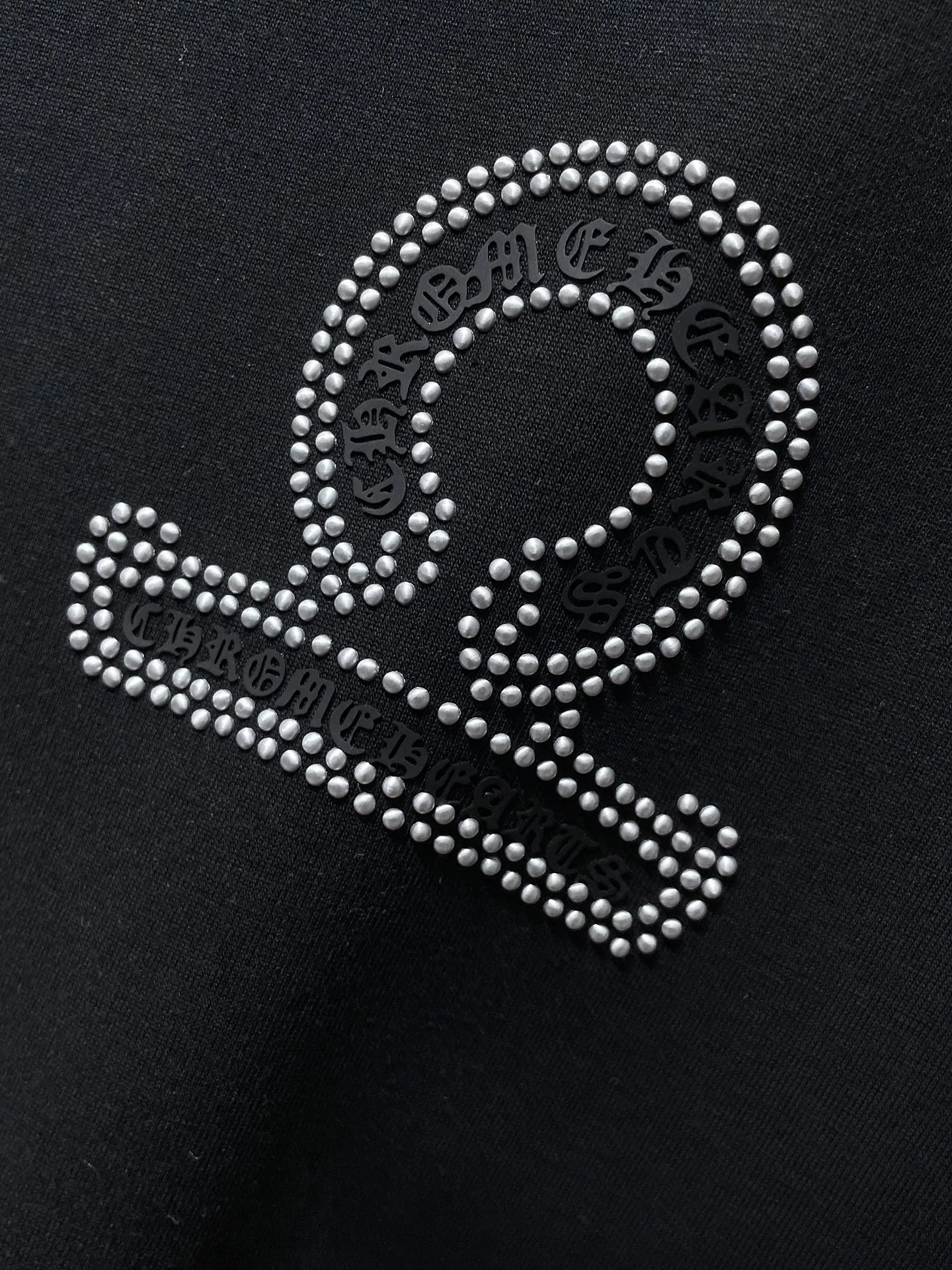 P180 New in summer Chrome Hearts 25ss High weight, environmentally friendly and high-quality top fabric 280g Chrome silicone hot diamond cross horseshoe short sleeves, counter synchronization, replica version 1:1 Recommended colors: white, black